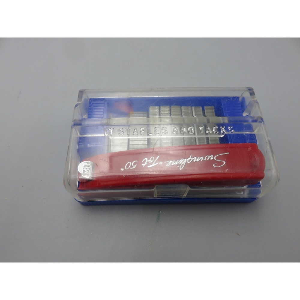 Vintage Swingline Tot 50 Red Mini Stapler with Case and Staples Office Supplies